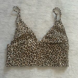 Zara satin leopard bralette top